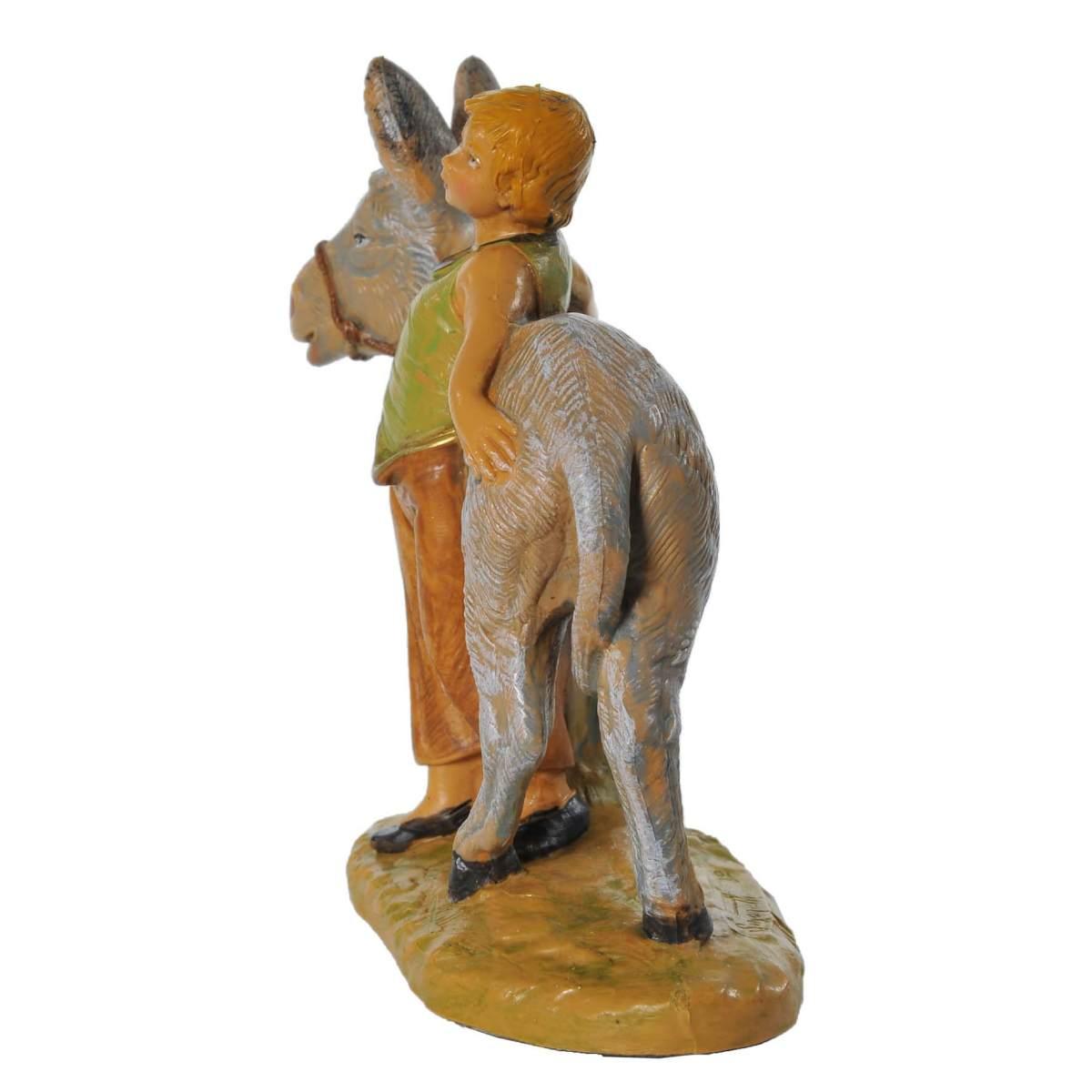 Statua cm.12 Nisan Bambino con Asino | Fontanini