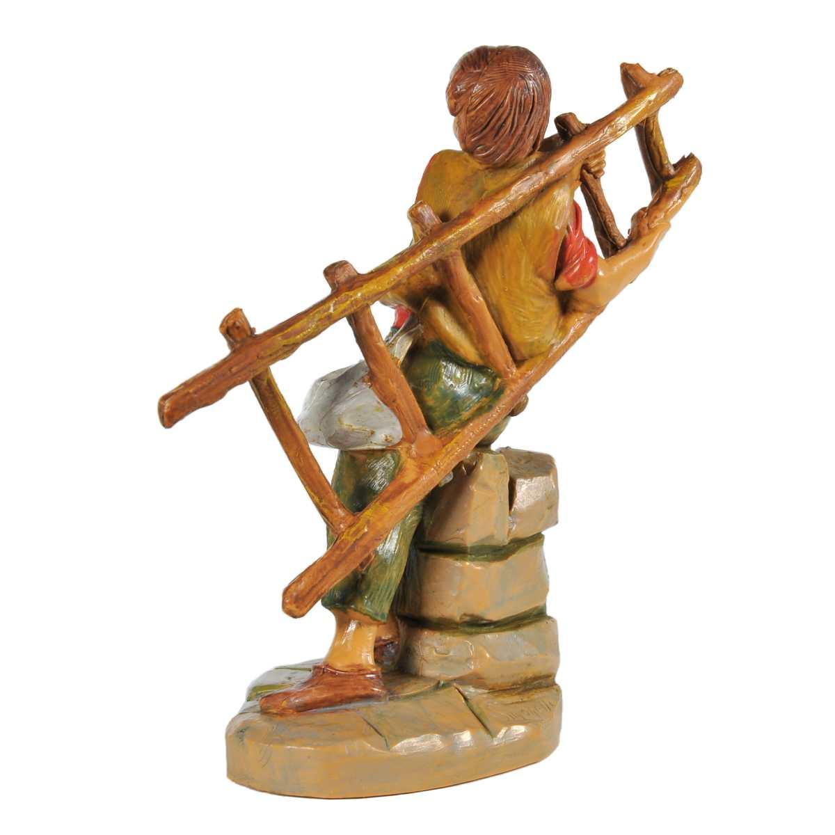 Statua cm.12 Pastorello con Scala | Fontanini