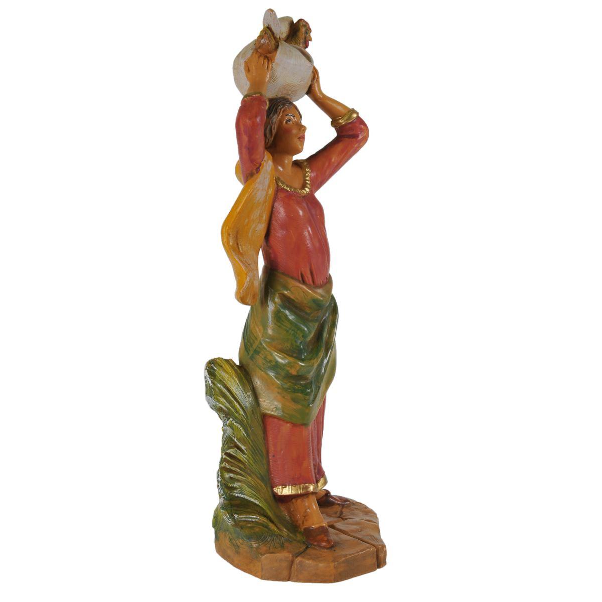Statua cm.19 Donna con Fagotto in Testa | Fontanini