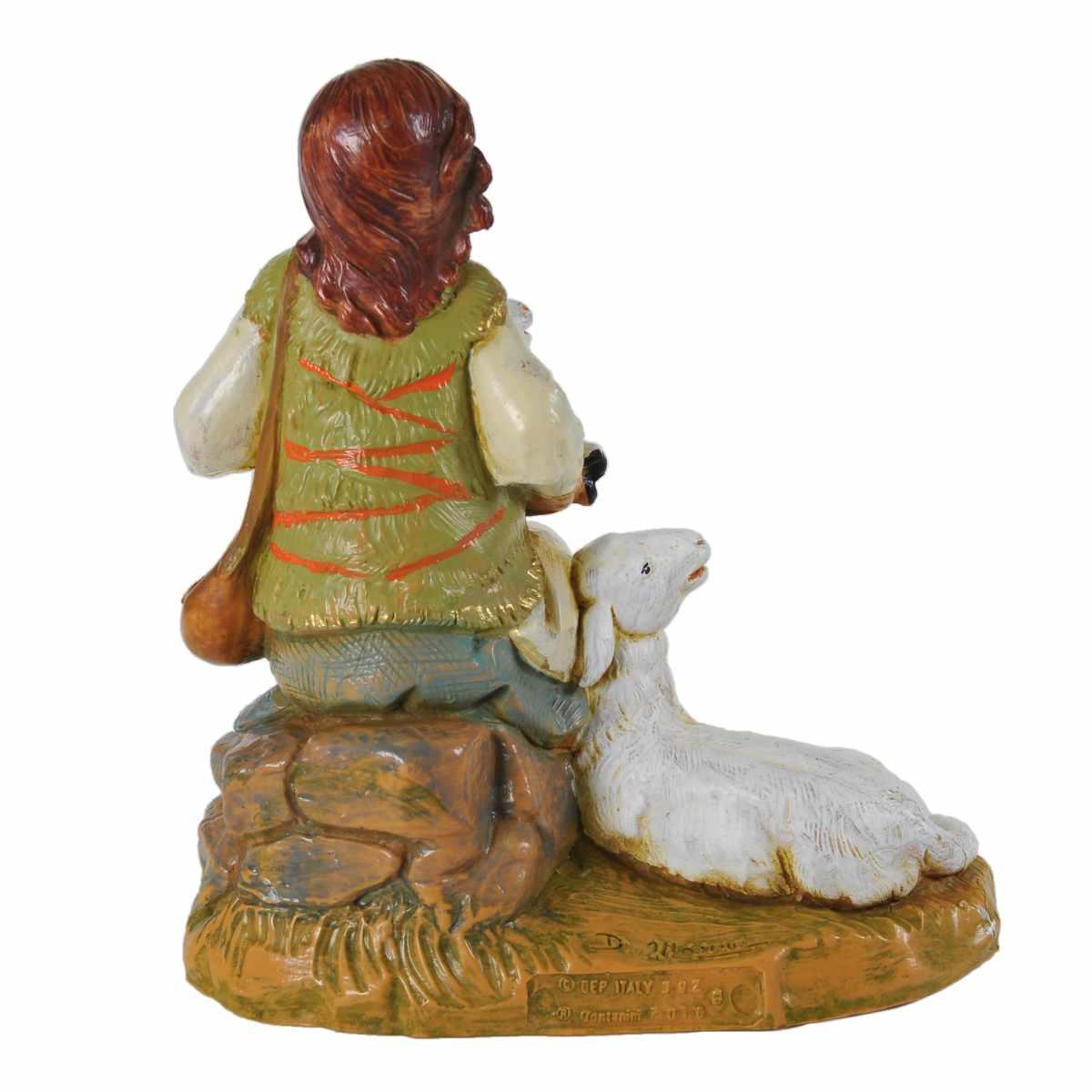 Statua cm.19 Pastorella con Pecora e Agnello | Fontanini