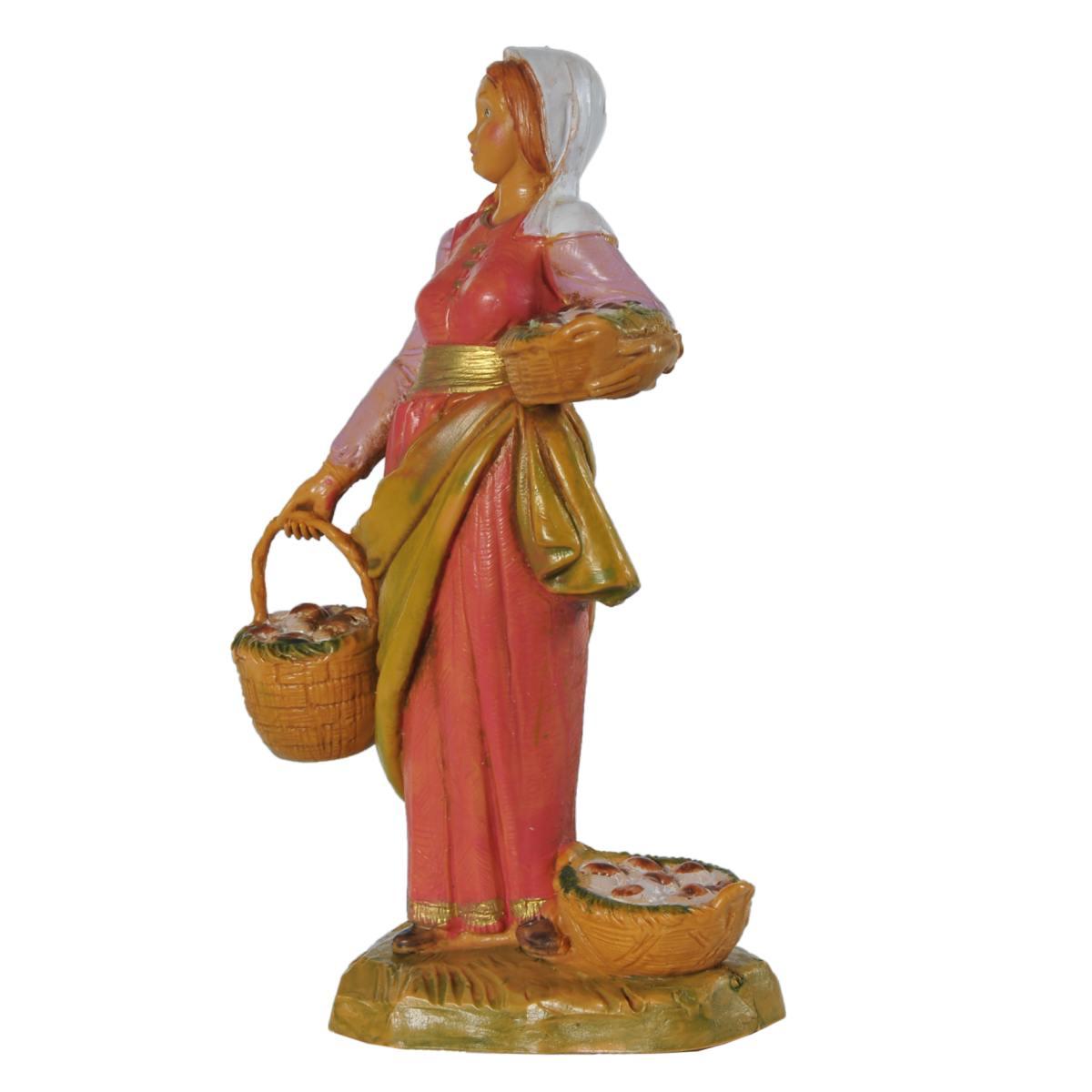 Statua cm.12 Dahlia Donna con tre Cesti | Fontanini