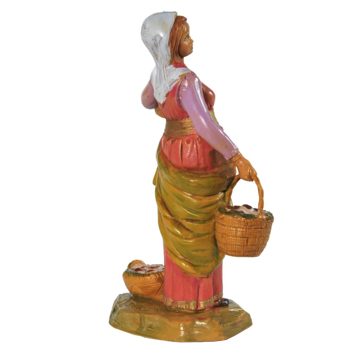 Statua cm.12 Dahlia Donna con tre Cesti | Fontanini