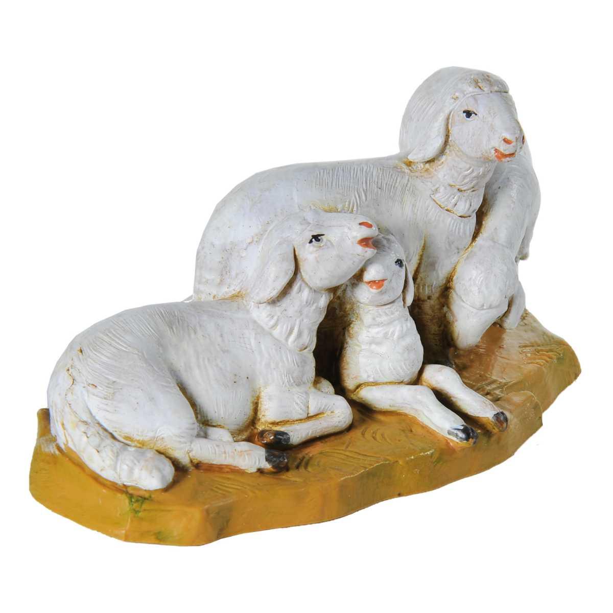 Statua presepe 12 cm gregge di pecore