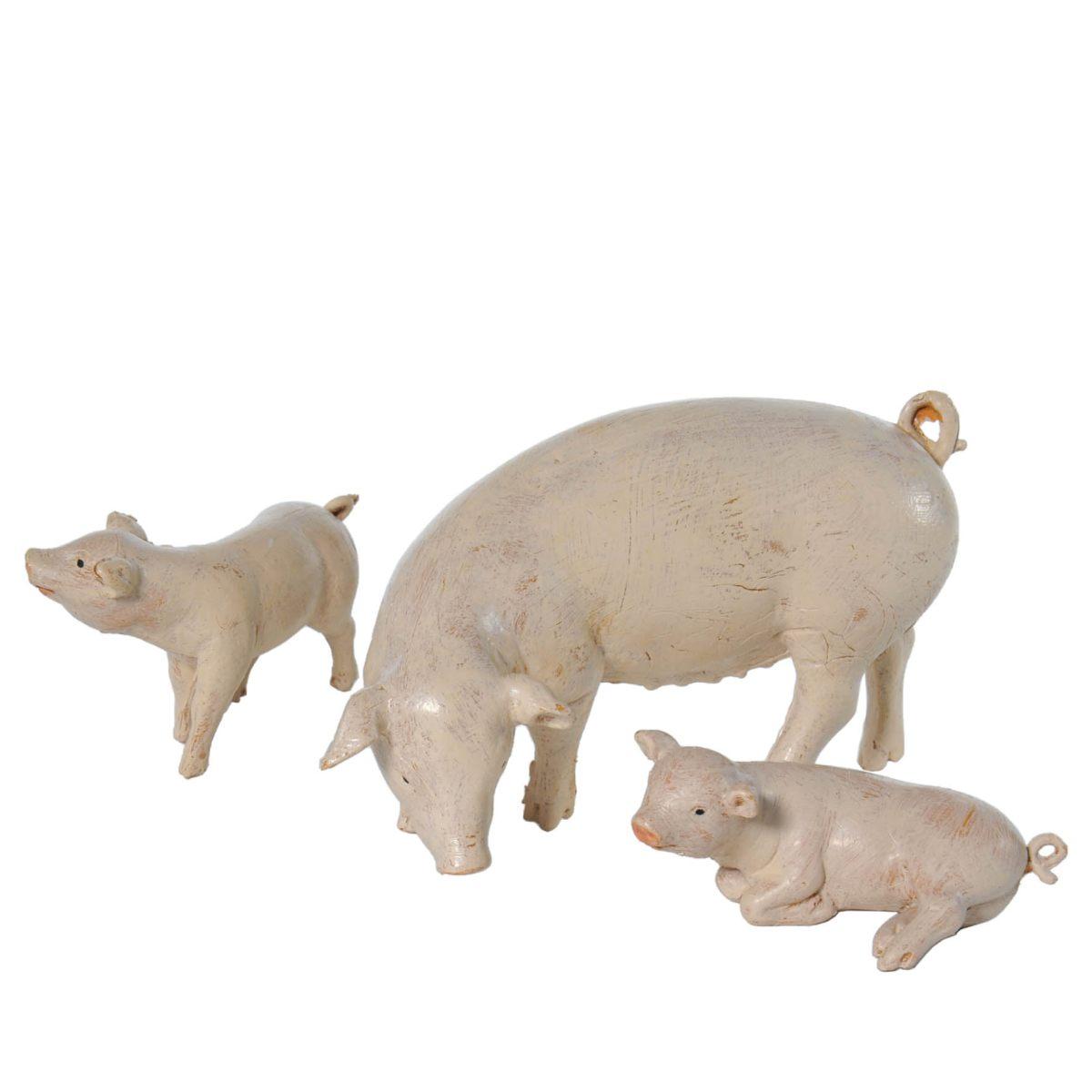 Statua cm.19 Maiali Set pz.3 | Fontanini