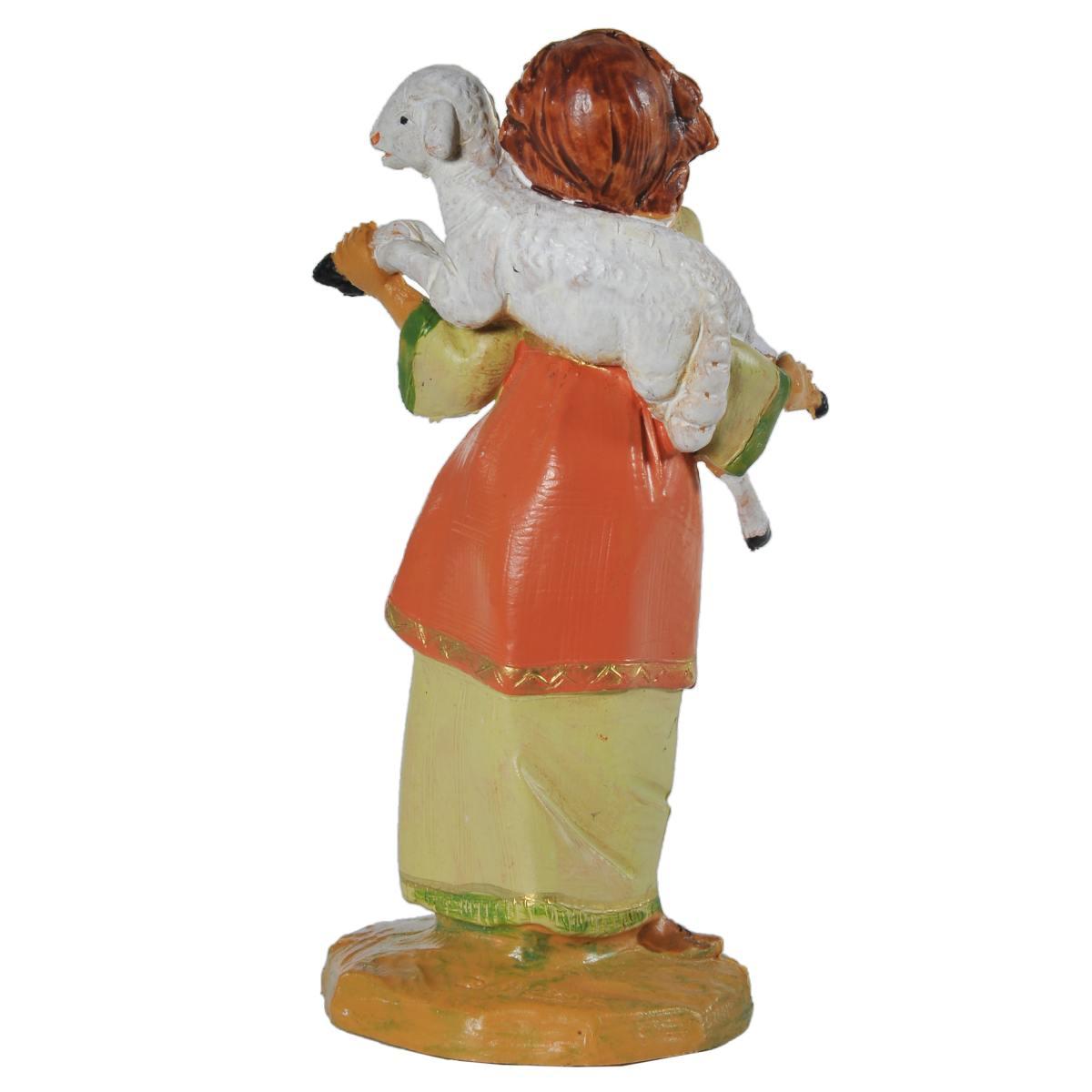 Statua cm.12 Pastorella Sofi con Pecora in Spalla | Fontanini