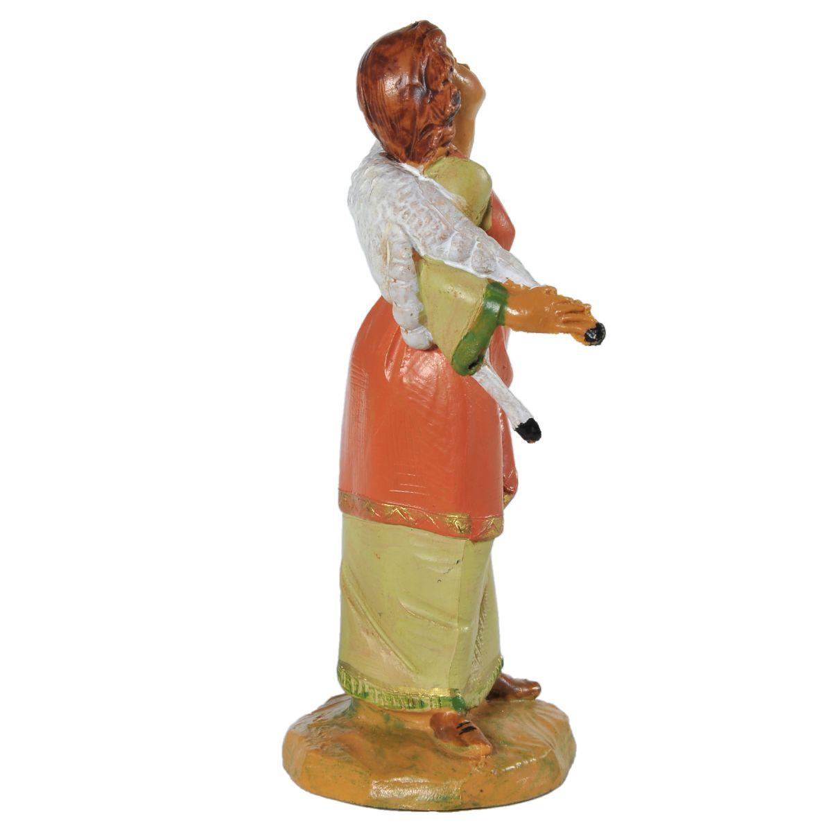 Statua cm.12 Pastorella Sofi con Pecora in Spalla | Fontanini