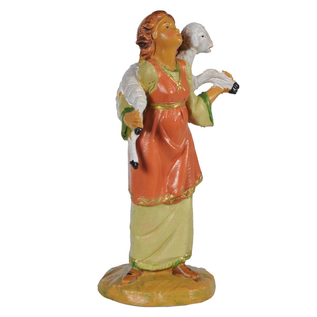 Statua cm.12 Pastorella Sofi con Pecora in Spalla | Fontanini