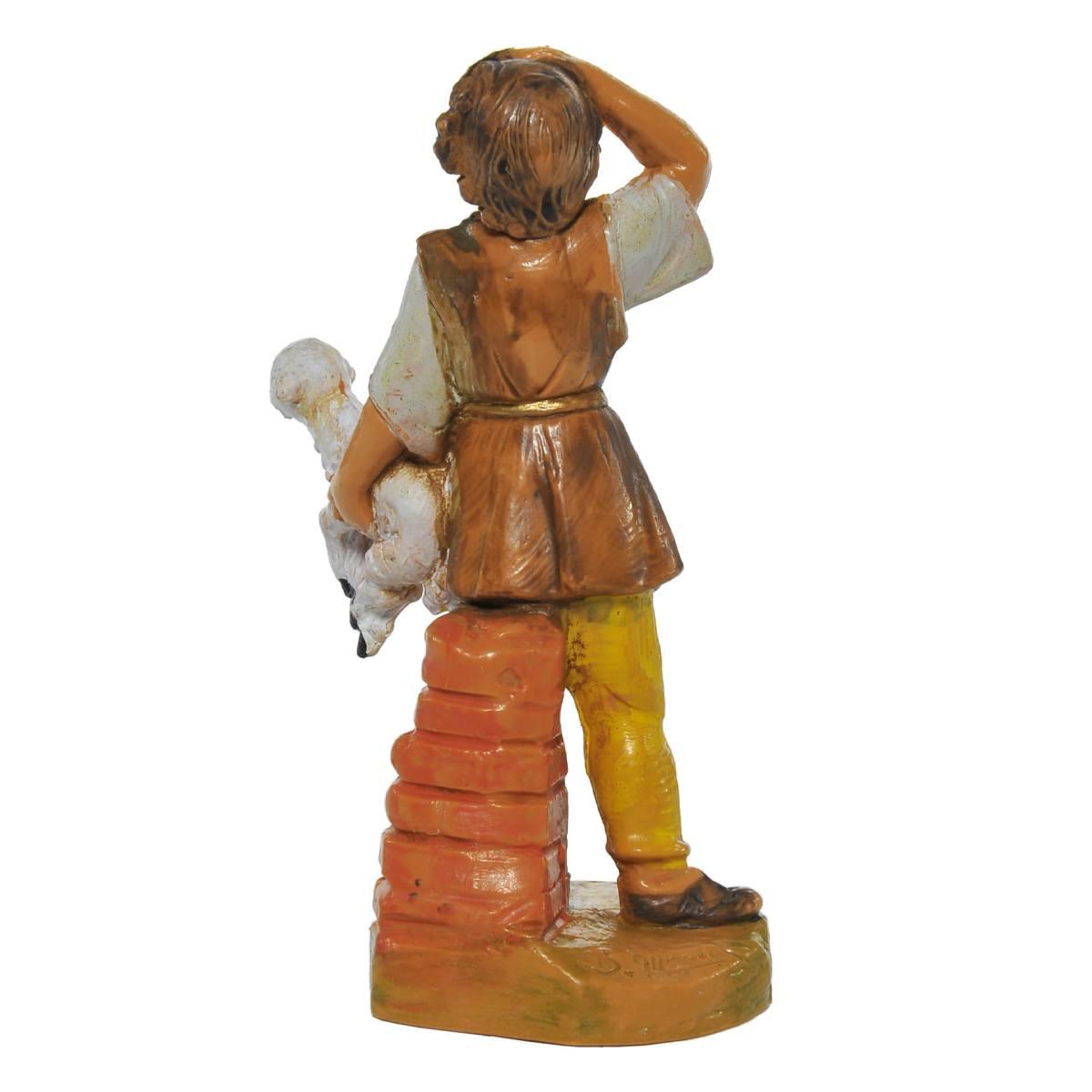 Statua cm.9,5 Pastore con Pecora in Braccio | Fontanini