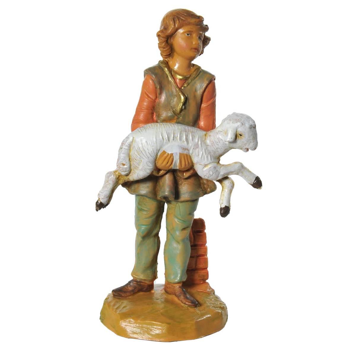 Statua cm.12 Ari Giovane con Pecora in Braccio | Fontanini