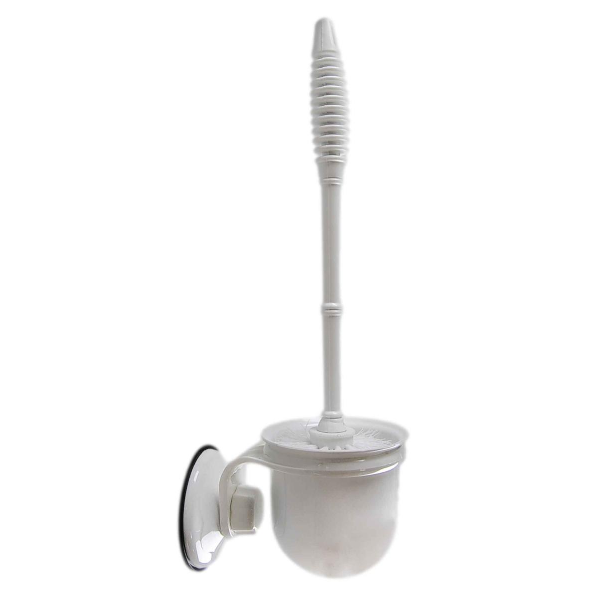 Porta Scopino Ventosa con Spazzolino Bianco | Rilux