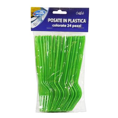 Forchetta PVC Verde Set 24 Pezzi