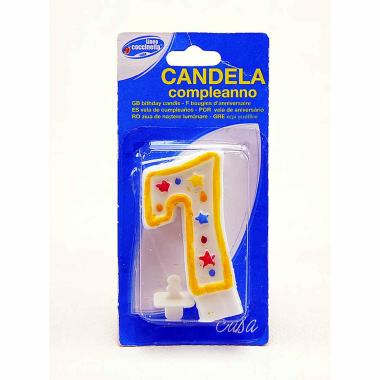 Porta Candeline in plastica 7 cm Scritta Buon Compleanno + Candeline  Assortite
