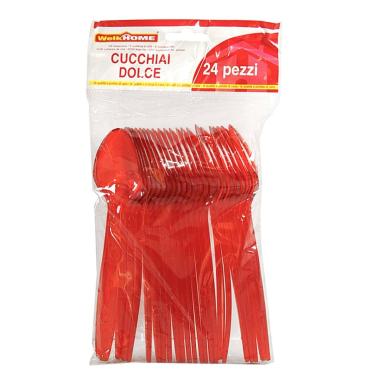 Cucchiaio PVC Rosso Set 24 Pezzi