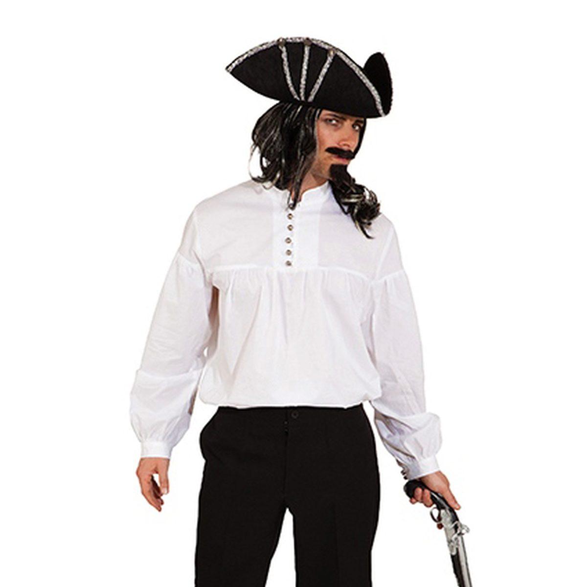 Camicia Pirata Uomo Bianca con Bottoni