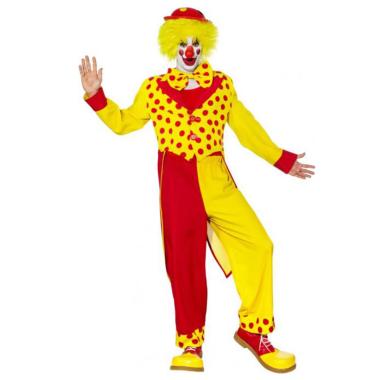 Costume Clown Giallo Rosso Uomo