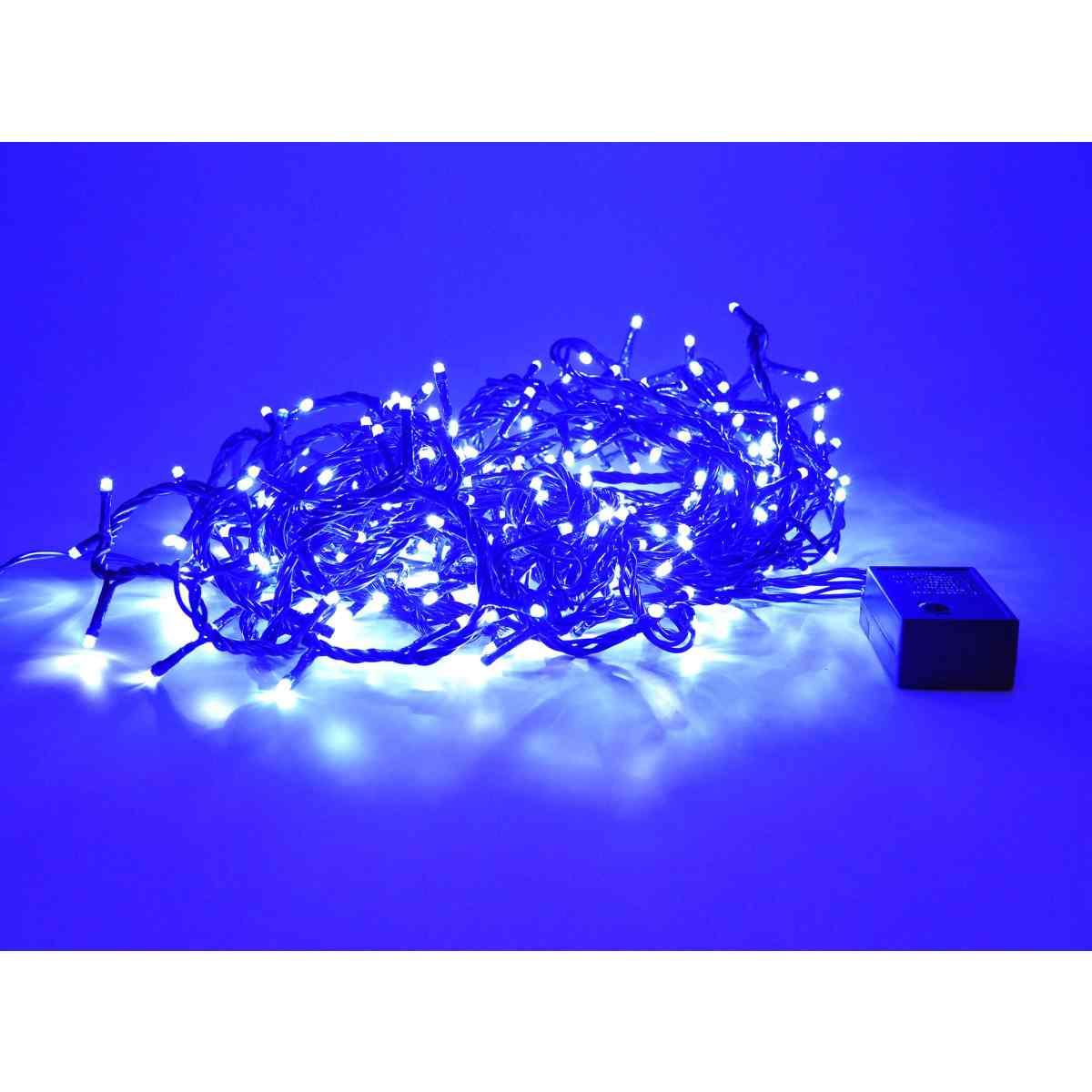 Luci Interno 300 Led Blu 8 Giochi di Luce