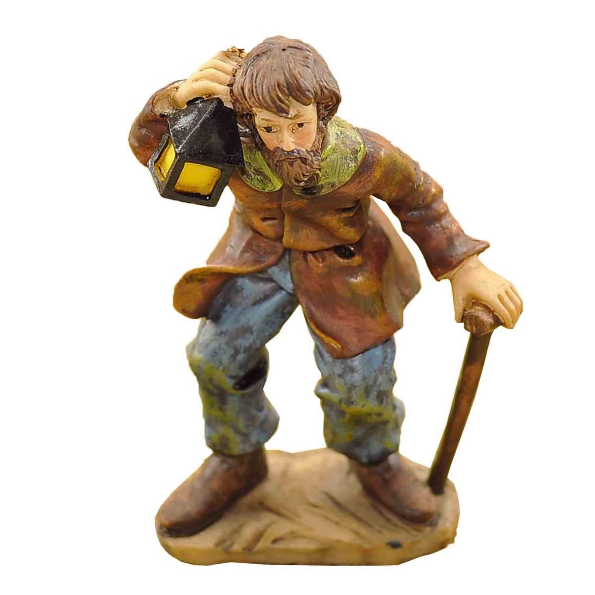 Statua cm.15 Lanternaio con Bastone e Lanterna | M2 Store