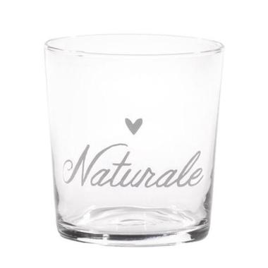 Bicchiere Acqua Vetro Simple Day con Scritta Naturale ml.355