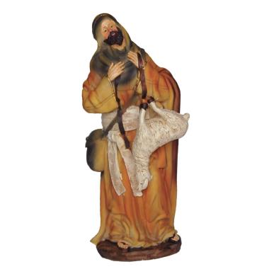 Statue Presepe - Pastore con Pecora e Sacco cm.25