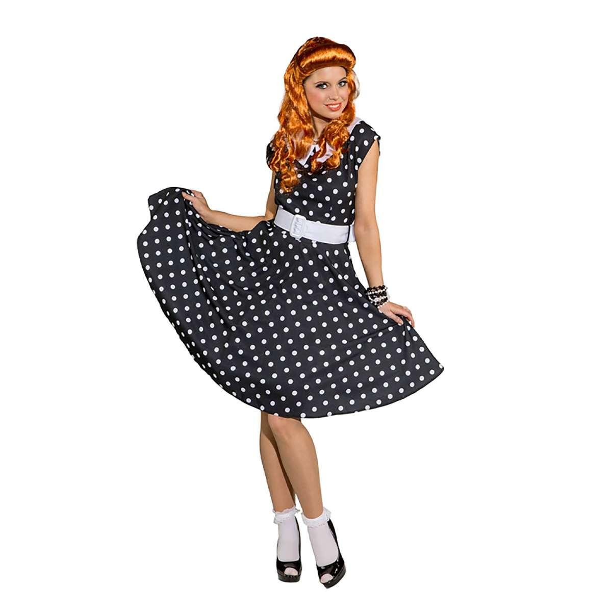 Costume Anni 50 Pin Up Pois Nero |Orlob