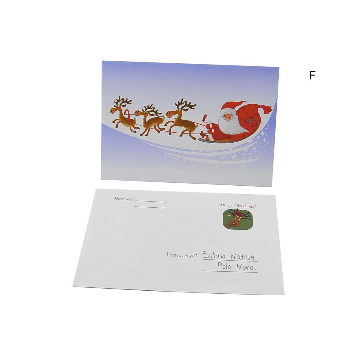Lettera Babbo Natale con Busta cm.19x13 6 Modelli Assortiti