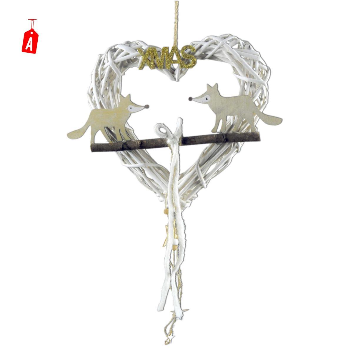 Fuoriporta legno cuore con volpi modelli