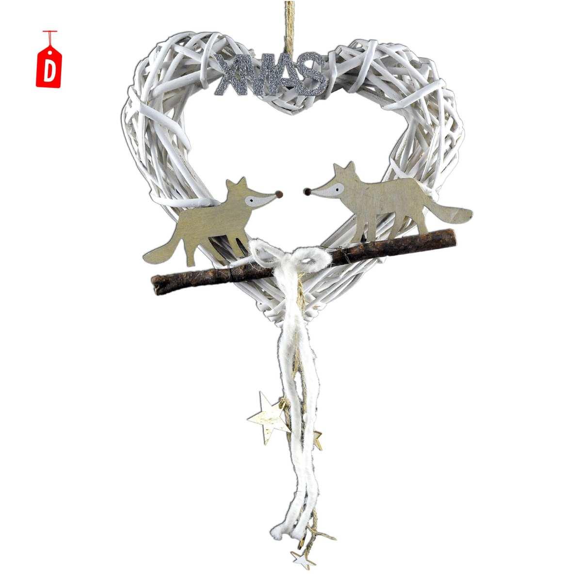 Fuoriporta legno cuore con volpi modelli