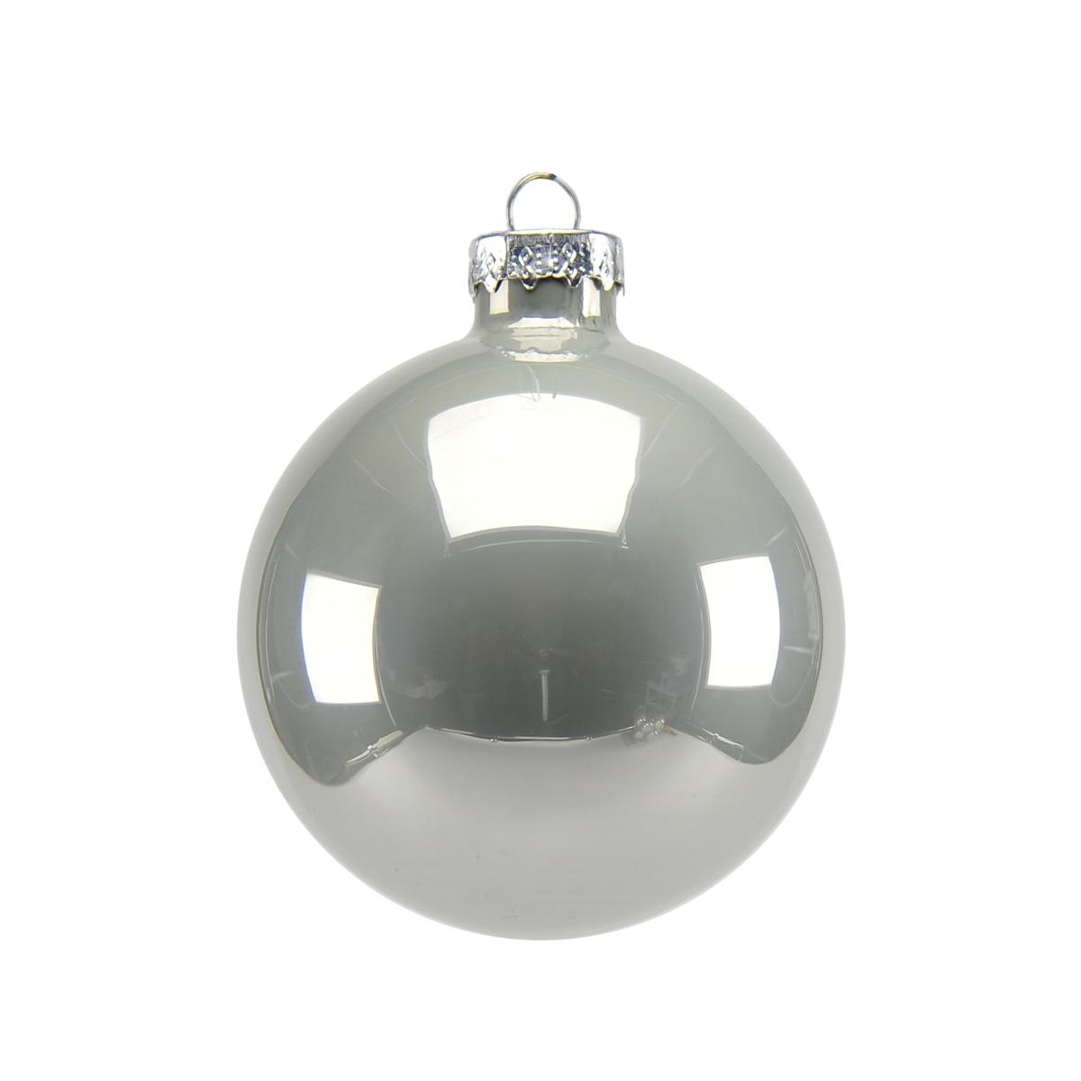 Pallina Natale Vetro cm.7 Argento Perlato Set pz.8 |Inge's Glass