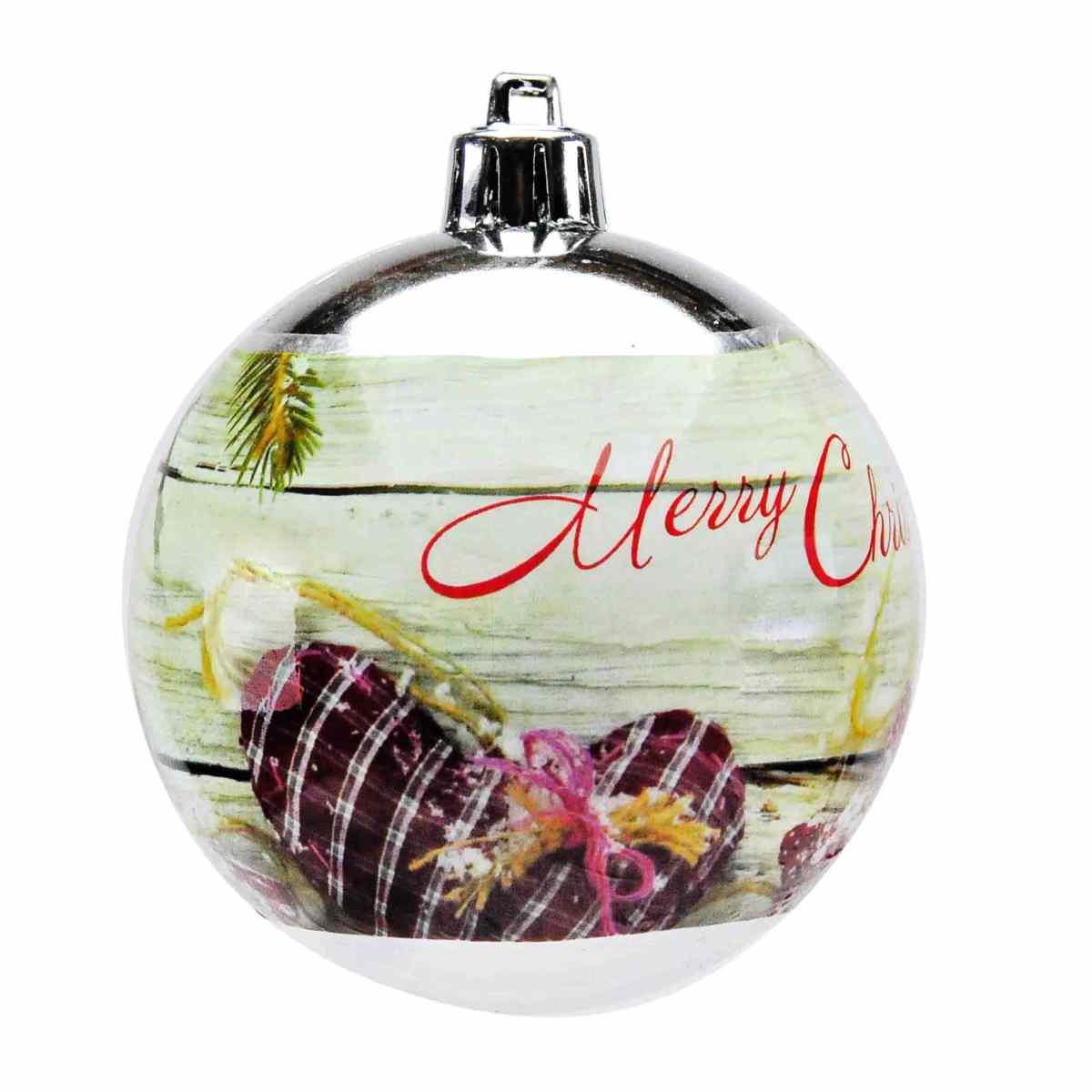 Pallina Natale cm.8 Argento con Scritta M/Christmas Set pz.8 |M2 Store
