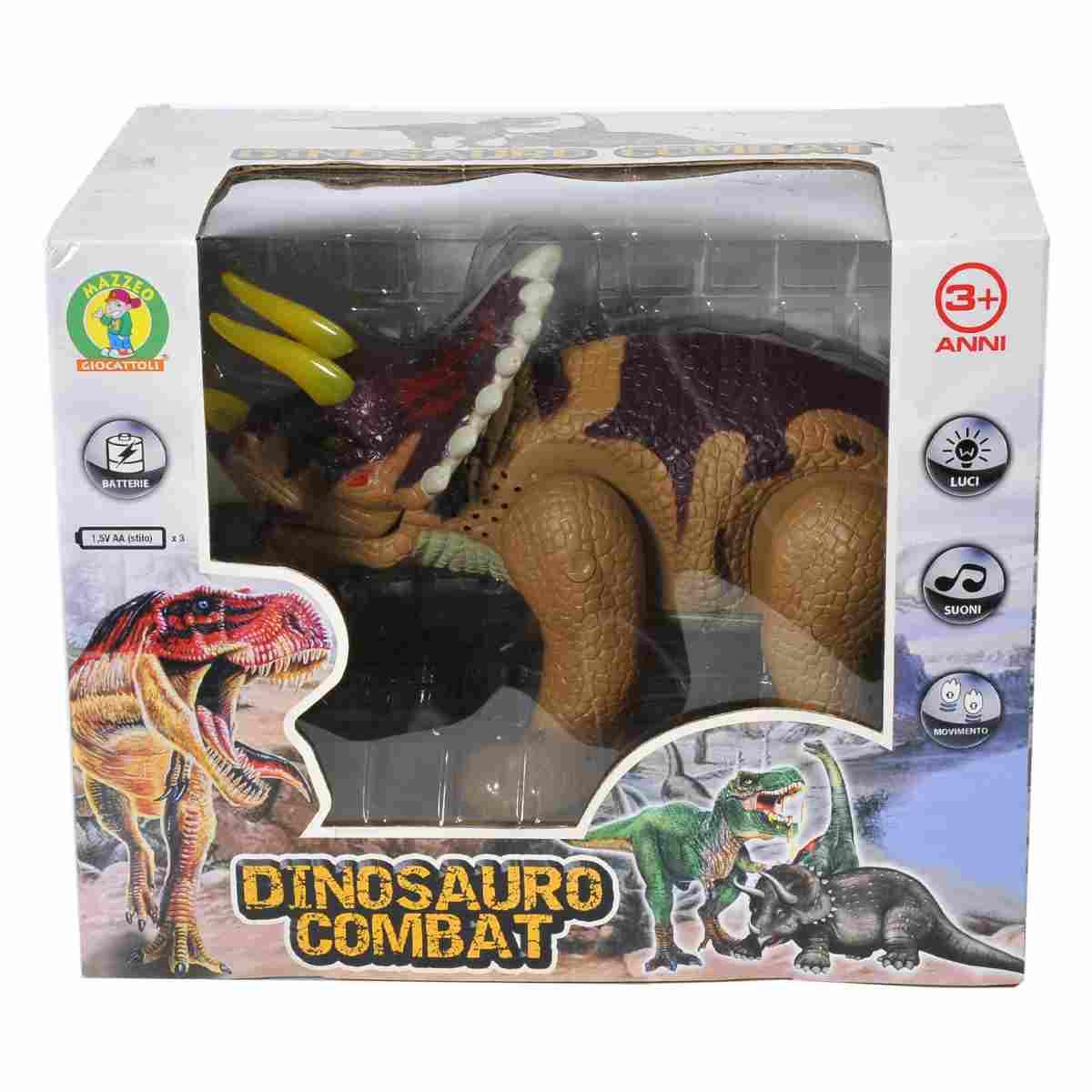 Dinosaruro Combat con Movimento, Luci e Suoni cm.33 2 Colori