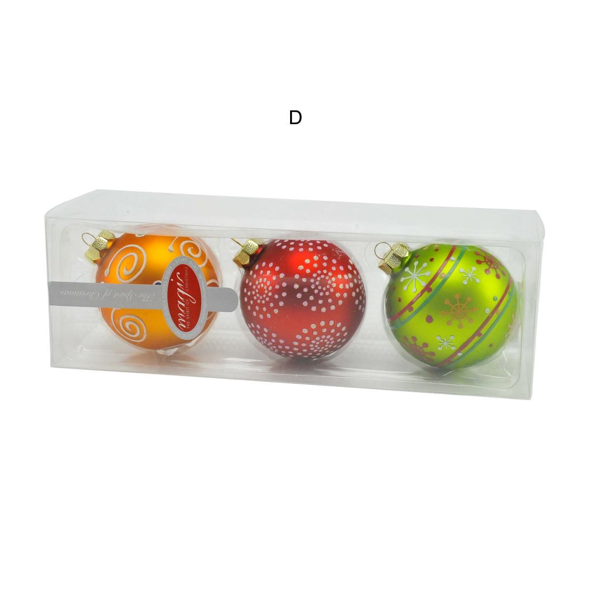 Pallina Natale Vetro Collezione cm.8 Multicolor Set pz.3 |M2 Store