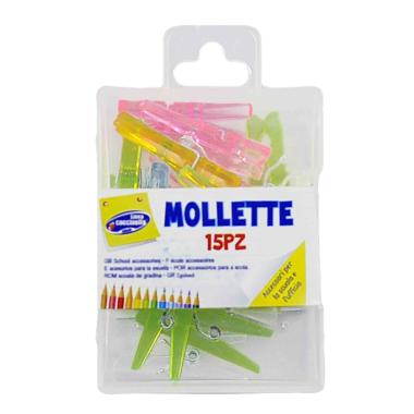 Mollette Fermacarta Mini Color Set pz.15
