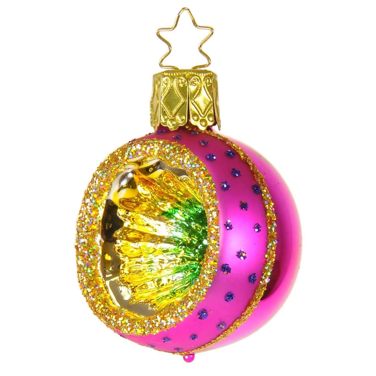 Pallina Natale Vetro Collezione cm.4 Rosa Multi |Inge's Glass