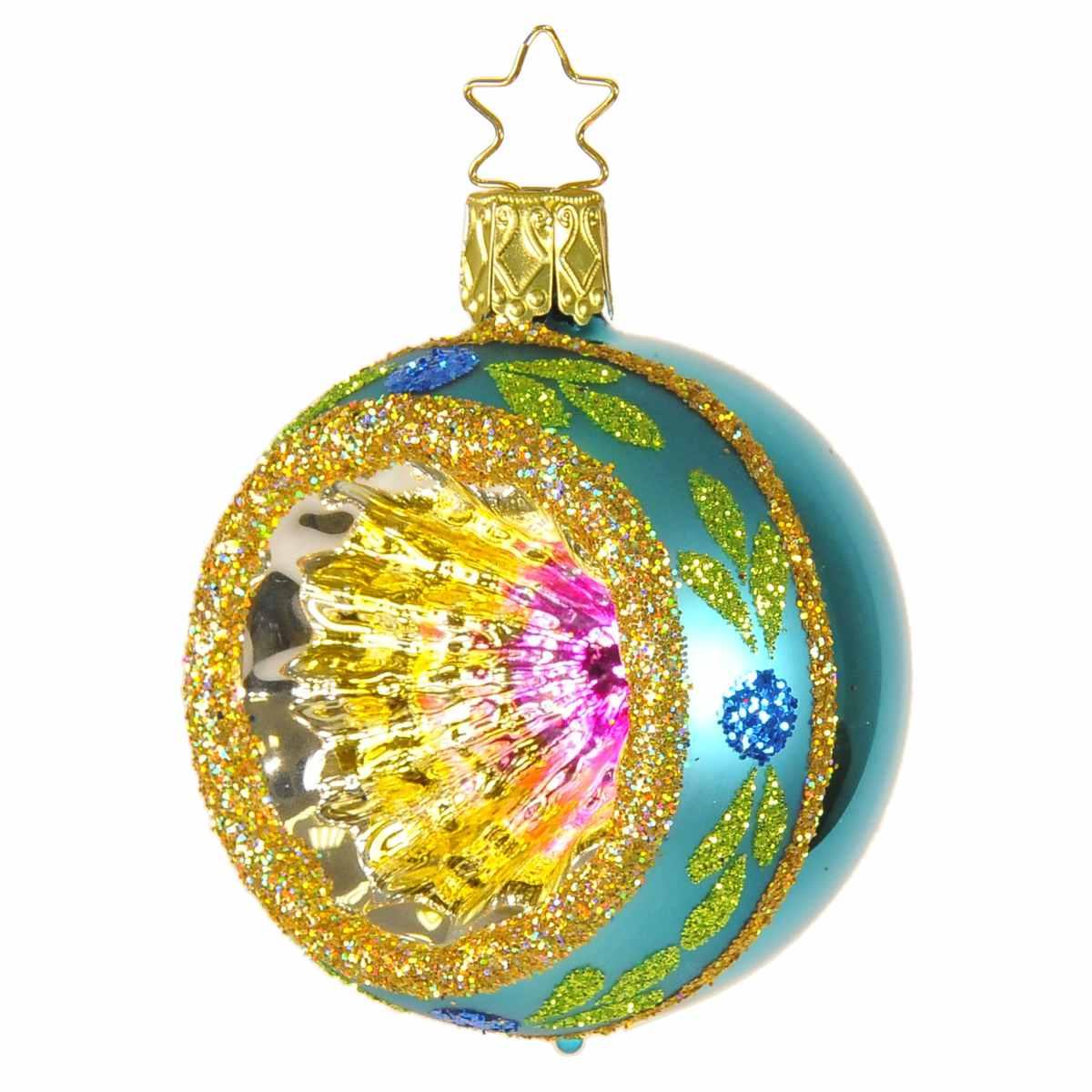 Pallina Natale Vetro Collezione cm.6 Azzurra Multi |Inge's Glass