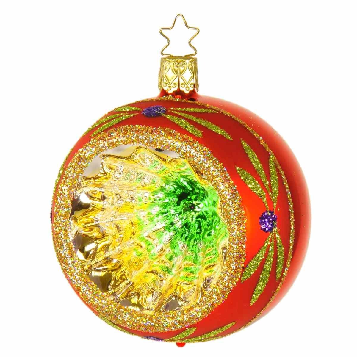 Pallina Natale Vetro Collezione cm.8 Rossa Multi |Inge's Glass