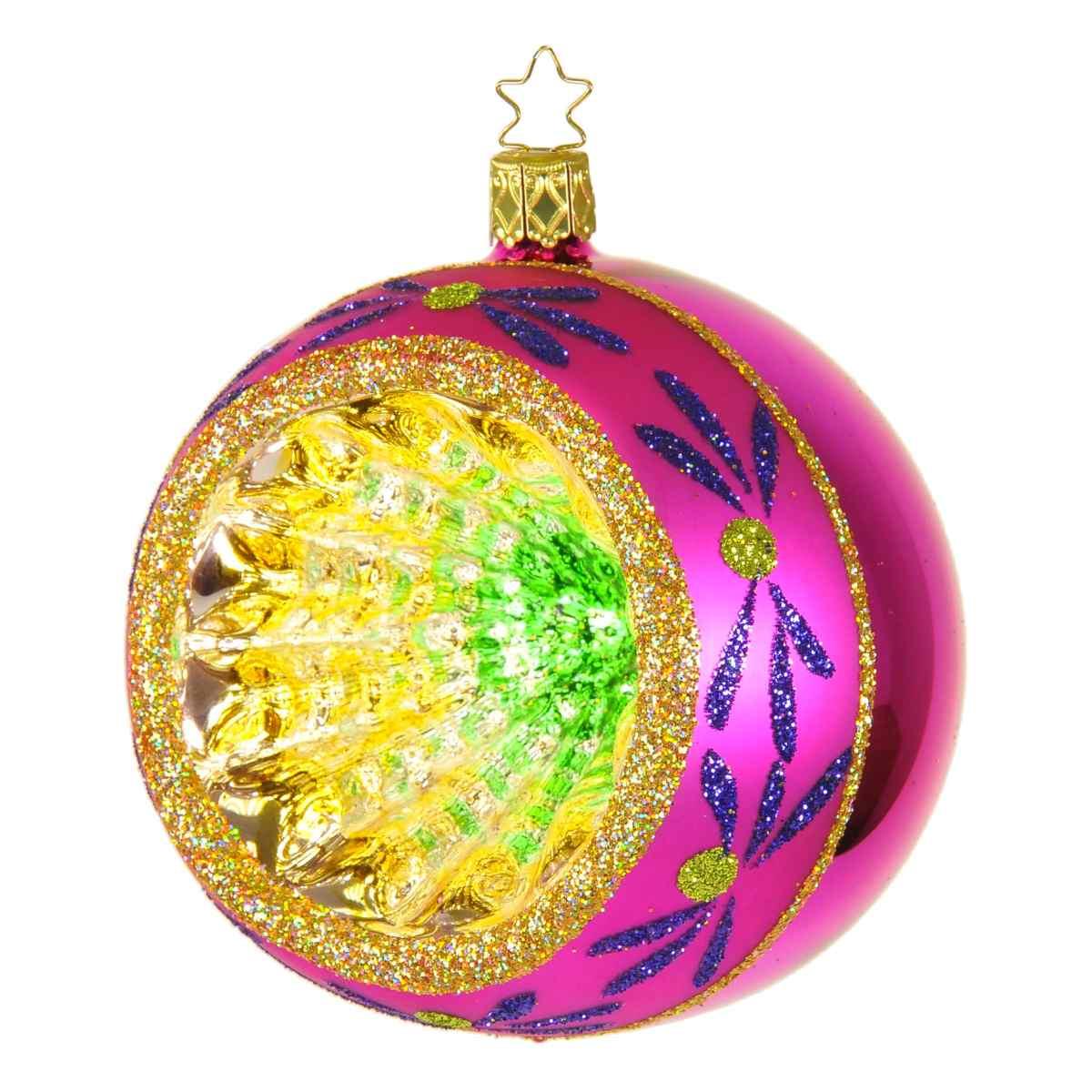 Pallina Natale Vetro Collezione cm.10 Rosa Multi |Inge's Glass