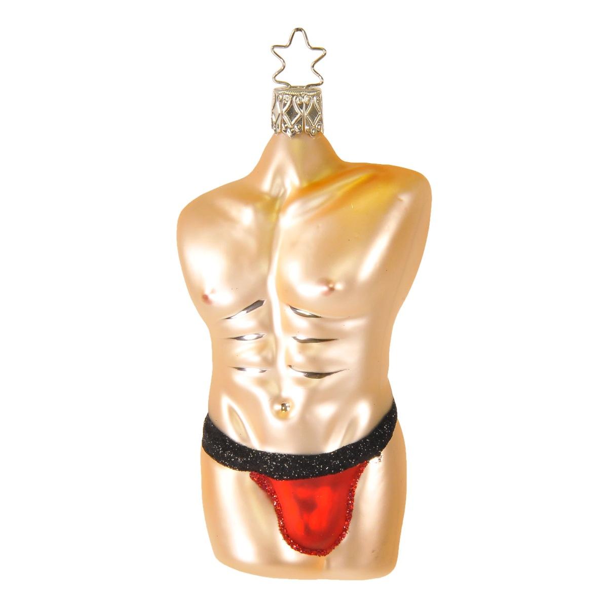 Pallina Natale Vetro Collezione cm.11,5 Busto Uomo |Inge's Glass