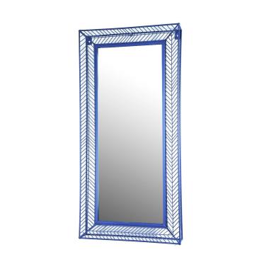 Specchio Metallo Blu cm.38x8,5x78