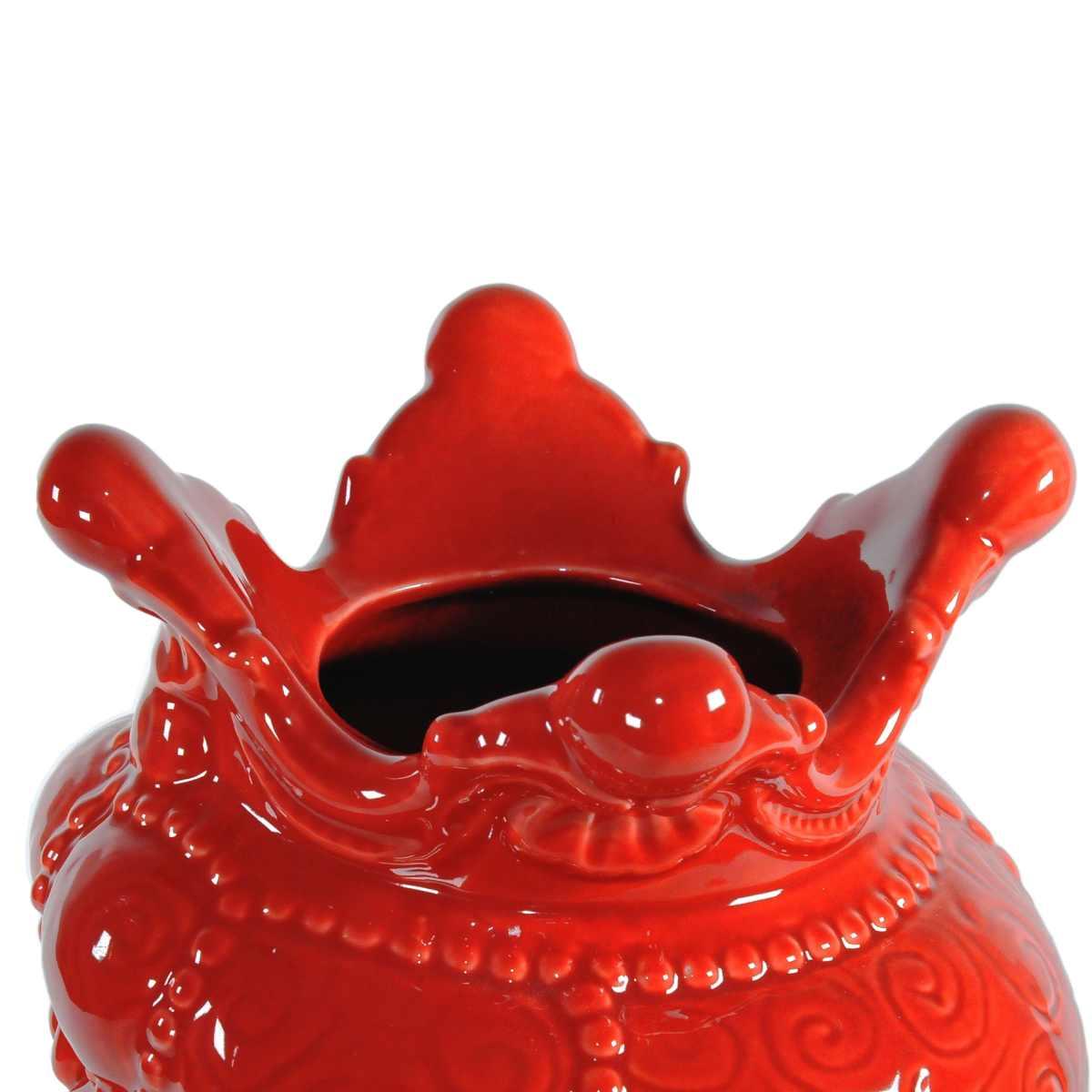 Vaso Porcellana Testa Moro Re Corallo cm.24 | Montemaggi