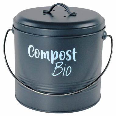 Pattumiera Compost Bio Acciaio Nero cm.18x20