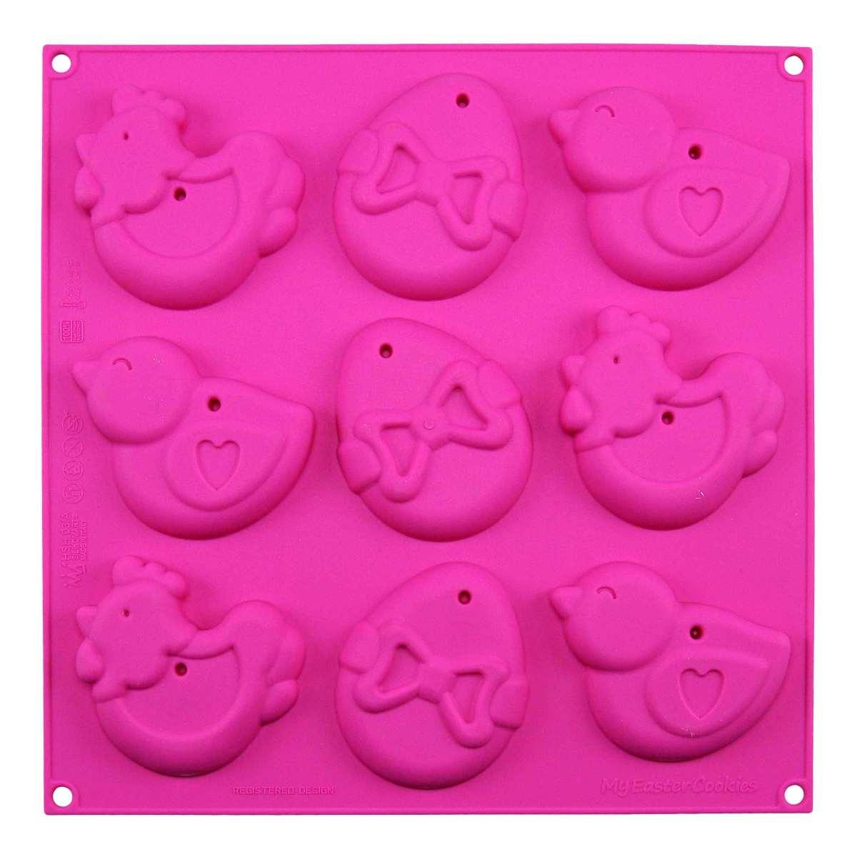 Stampo Dolci Silicone My Easter Cookies Rosa cm.30x2x30