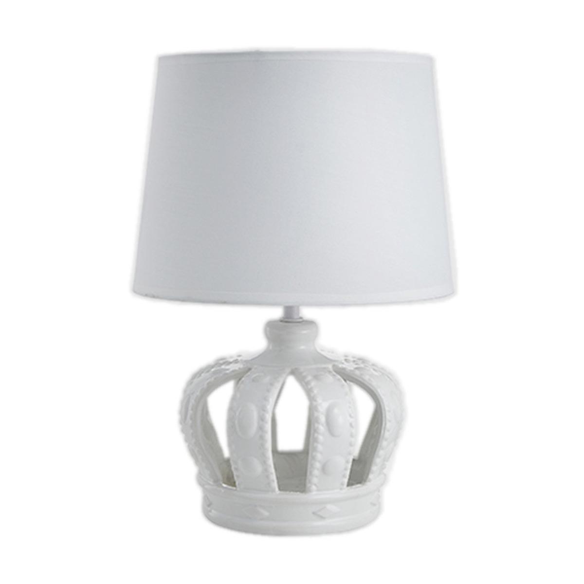 Lampada Tavolo Ceramica Corona Bianca cm.38 | Montemaggi