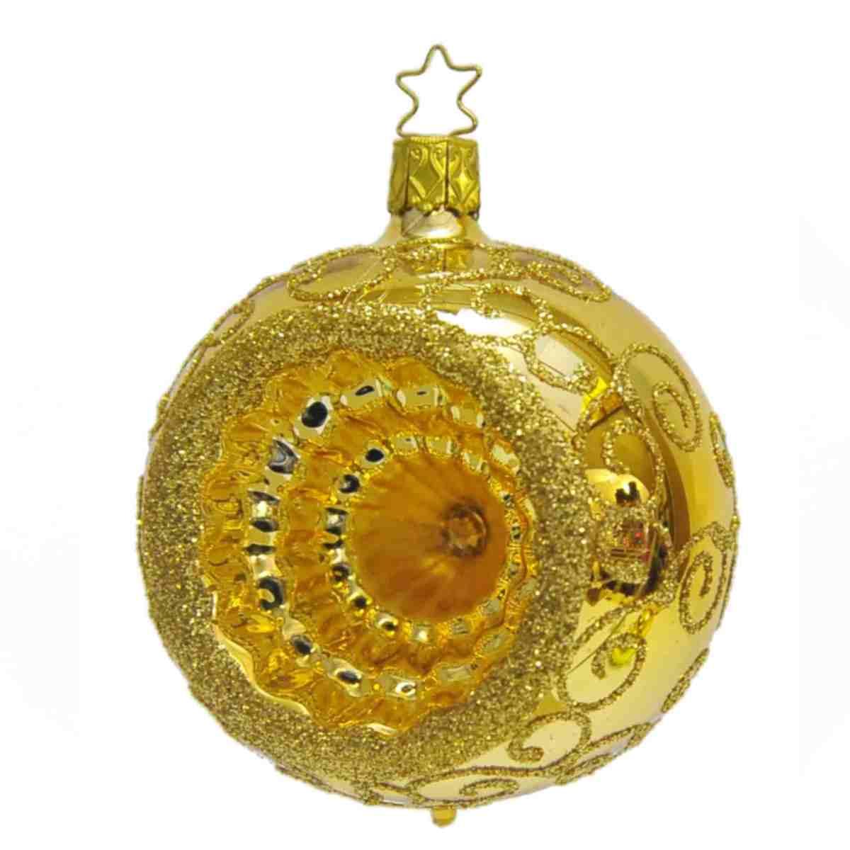 Pallina Natale Vetro Collezione cm.8 Oro Inka |Inge's Glass