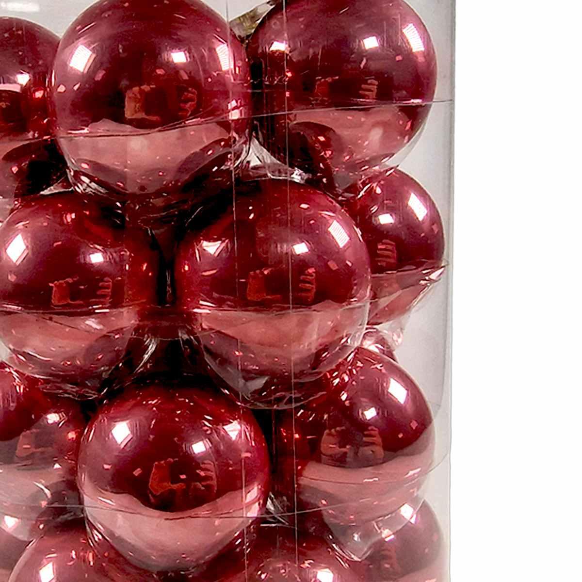 Pallina Natale Vetro cm.4 Rosa Set pz.36 |Silani