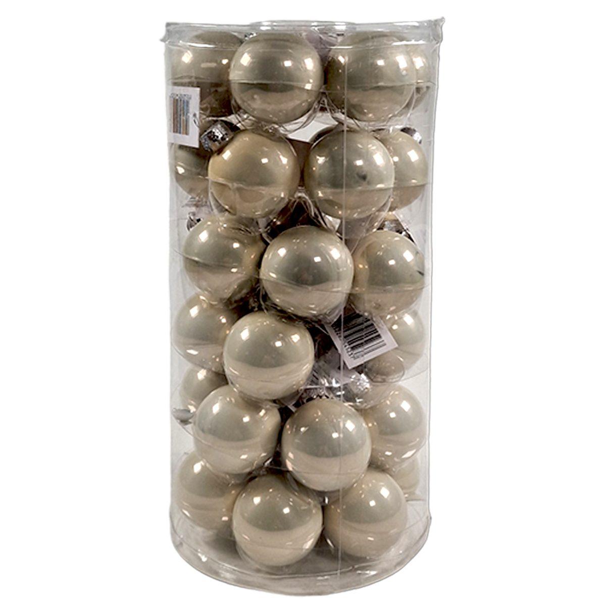 Pallina Natale Vetro cm.4 Bianco Perla Set pz.36 |Silani