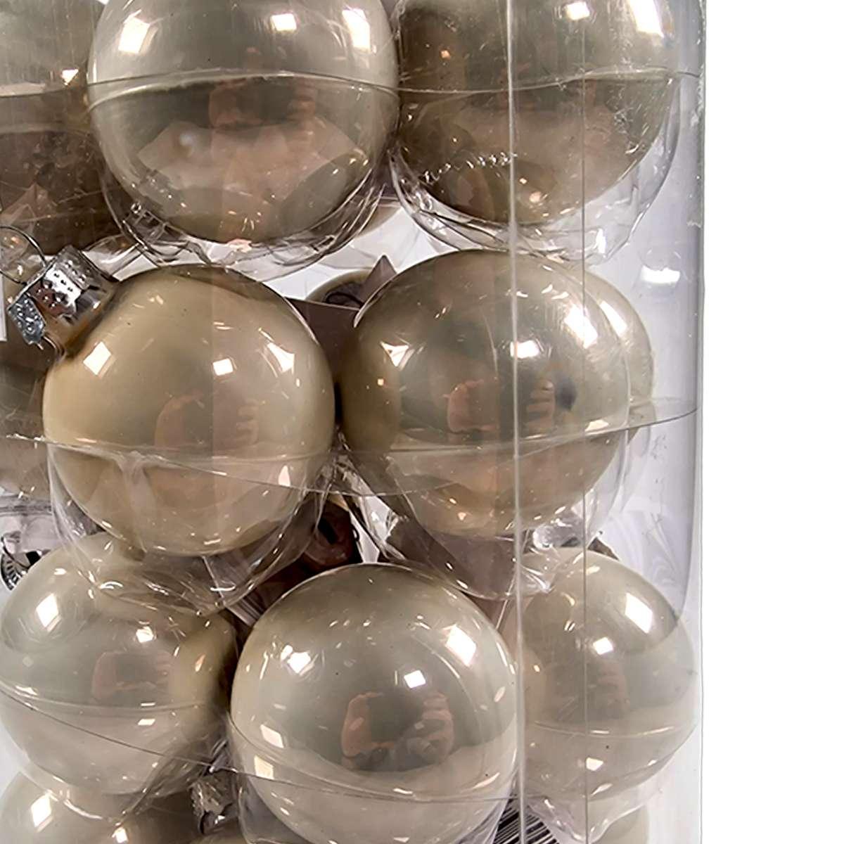 Pallina Natale Vetro cm.4 Bianco Perla Set pz.36 |Silani