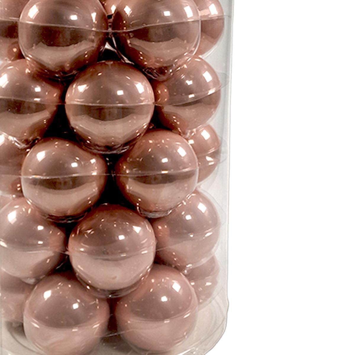 Pallina Natale Vetro cm.6 Rosa Cipria Lucide Set pz.30 |Silani