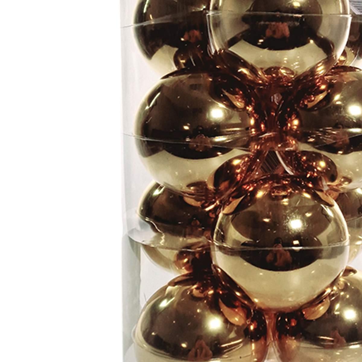 Pallina Natale Vetro cm.10 Oro Lucido Set pz.12 |Silani