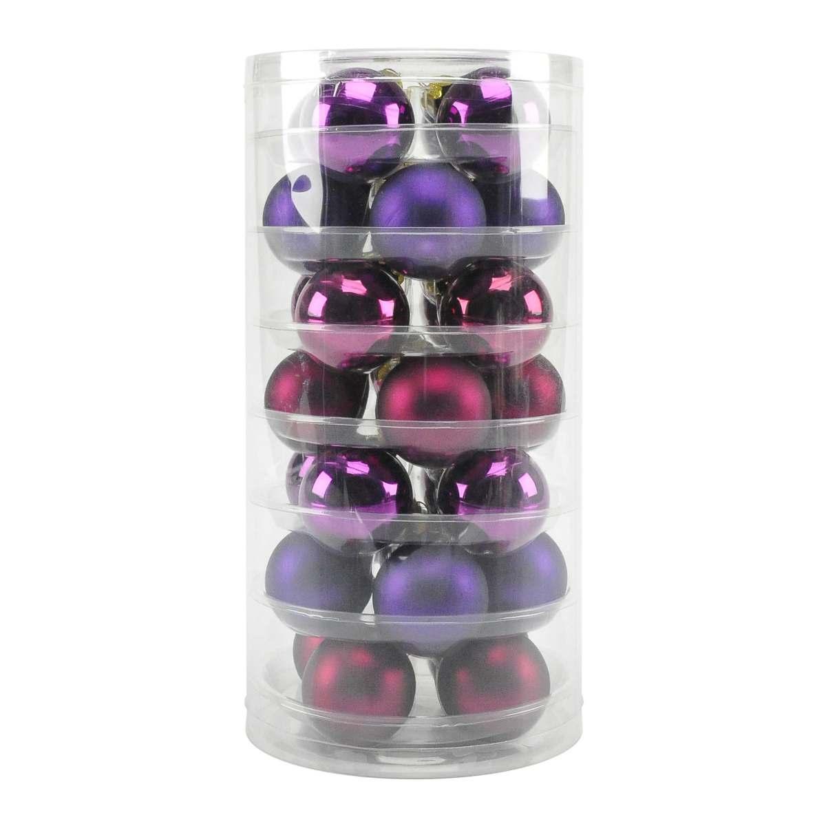 Pallina Natale Vetro cm.4,5 Viola Set pz.28 |Inge's Glass