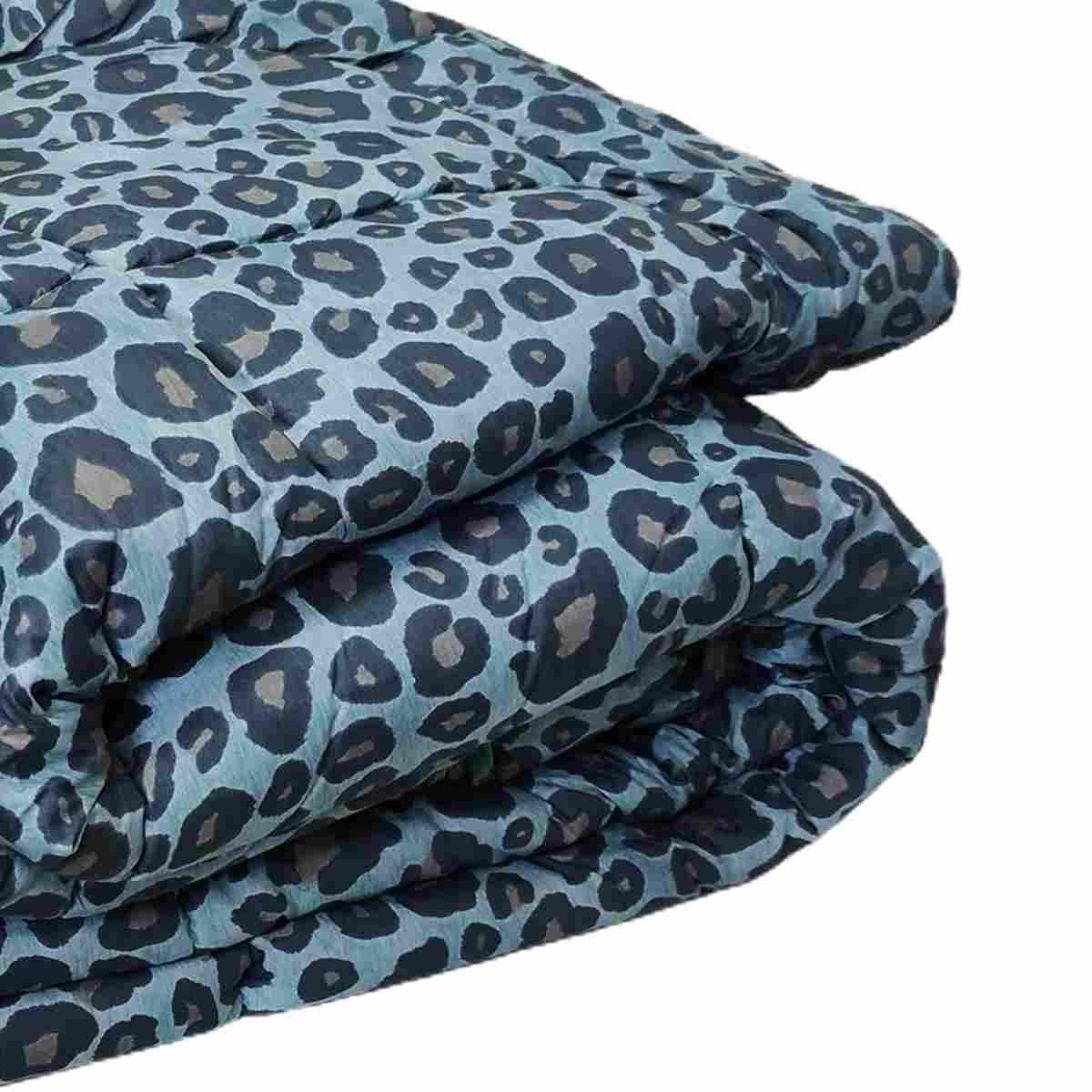 Trapunta Matrimoniale Leopard Azzurra cm.260x260